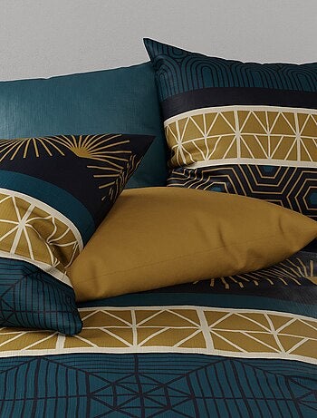 Juego de cama estampado funda nórdica + 2 fundas de almohada - 2 personas