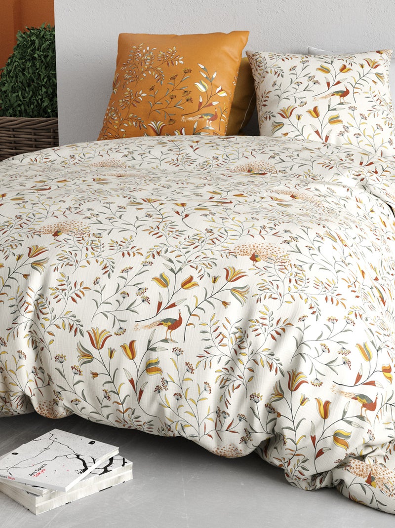 Juego de cama estampado funda nórdica + 2 fundas de almohada - 2 personas Blanco - Kiabi