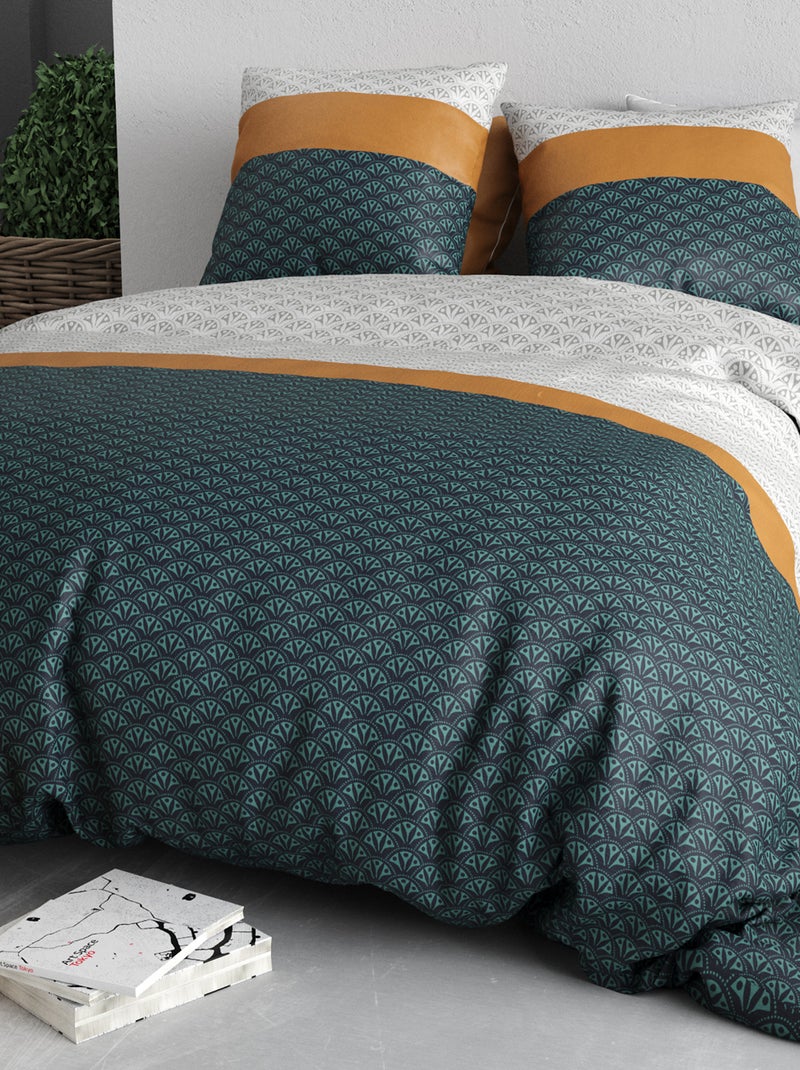 Juego de cama estampado funda nórdica + 2 fundas de almohada - 2 personas Gris - Kiabi