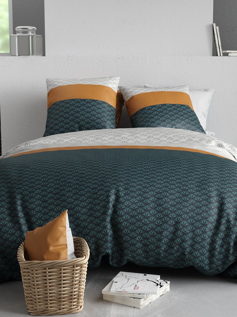 Juego de cama estampado funda nórdica + 2 fundas de almohada - 2 personas Gris - Kiabi
