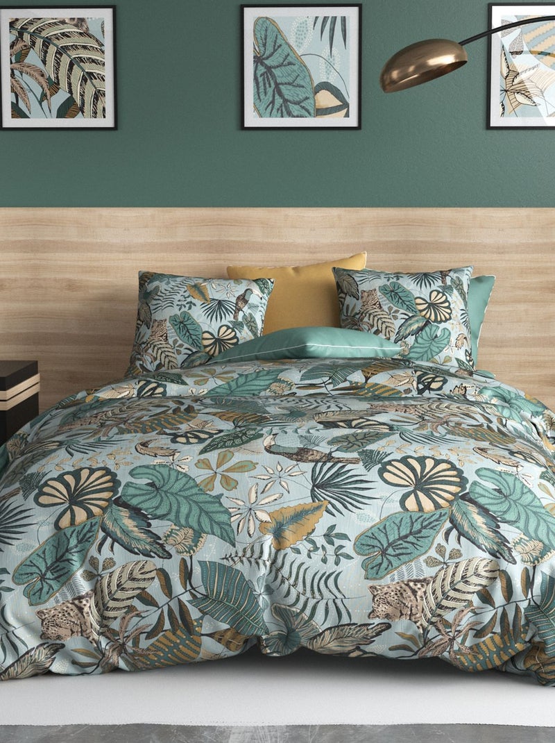 Juego de cama estampado funda nórdica + 2 fundas de almohada - 2 personas Verde - Kiabi