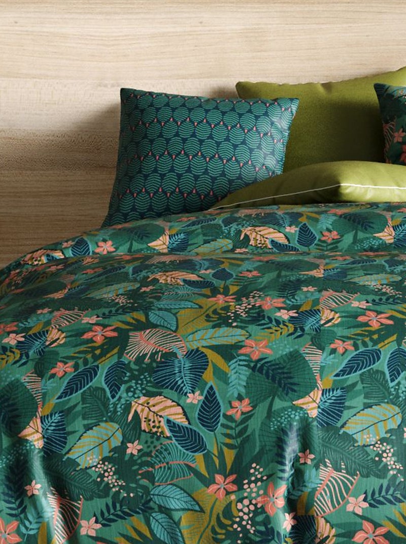 Juego de cama estampado funda nórdica + 2 fundas de almohada - 2 personas Verde - Kiabi