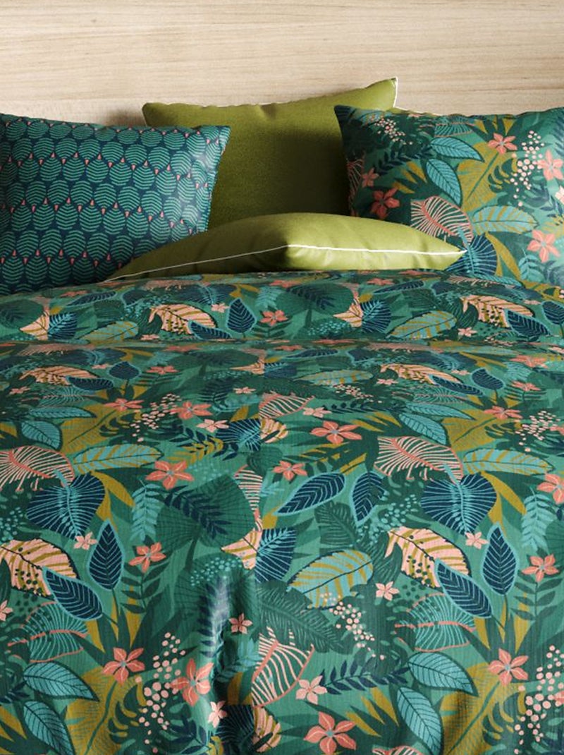 Juego de cama estampado funda nórdica + 2 fundas de almohada - 2 personas Verde - Kiabi