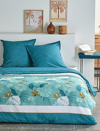 Juego de cama estampado hojas - 2 personas