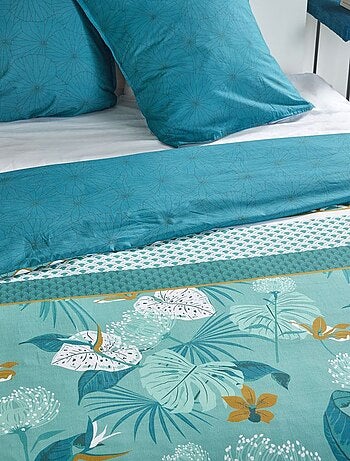 Juego de cama estampado hojas - 2 personas