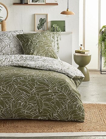 Juego de cama estampado hojas - 2 personas