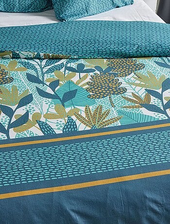 Juego de cama estampado hojas reversible - 2 personas