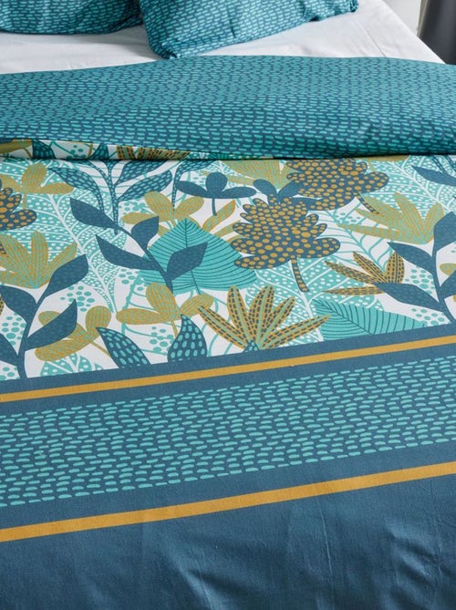 Juego de cama estampado hojas reversible - 2 personas - Kiabi