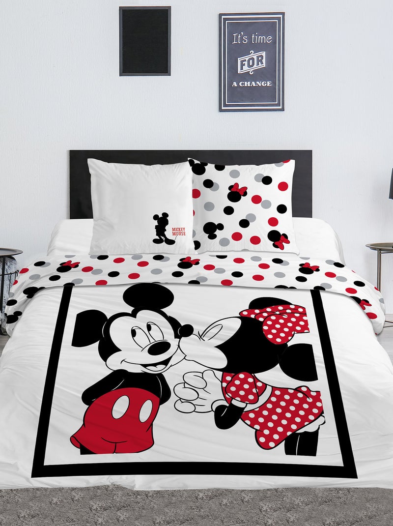 Juego de cama estampado 'Mickey' & 'Minnie' - Doble GRIS - Kiabi