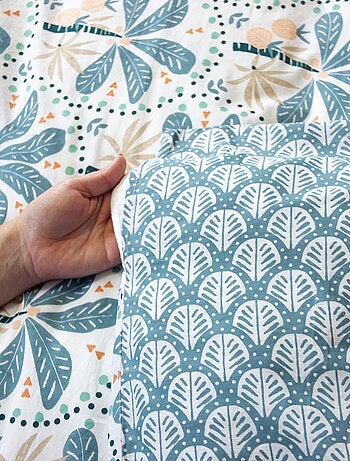 Juego de cama estampado palmeras reversible - 2 personas