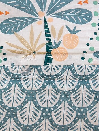 Juego de cama estampado palmeras reversible - 2 personas