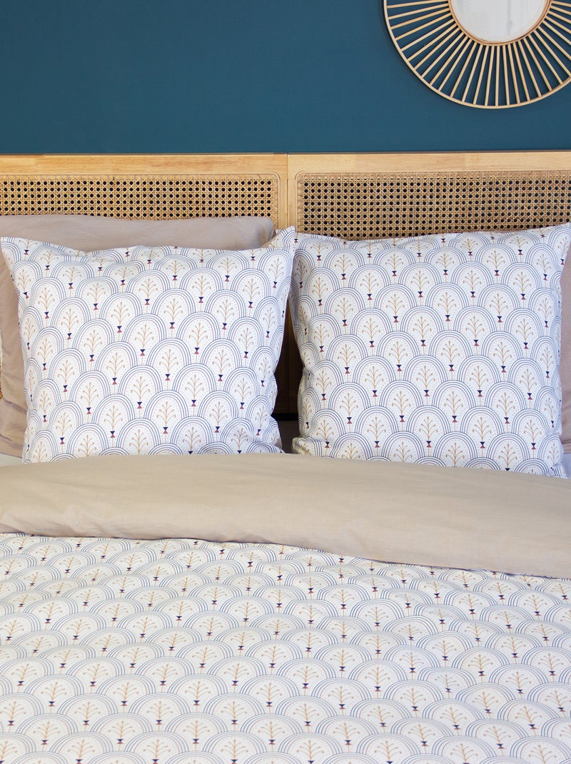 Juego de cama estampado para 2 personas - 240 x 220 cm / 260x240 cm Blanco - Kiabi
