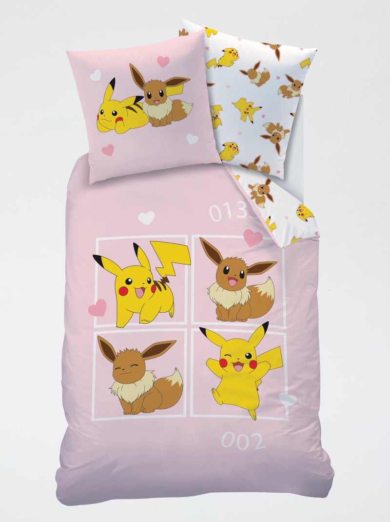 Juego de cama estampado 'Pokemon' Rosa - Kiabi