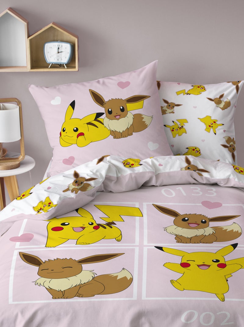 Juego de cama estampado 'Pokemon' Rosa - Kiabi