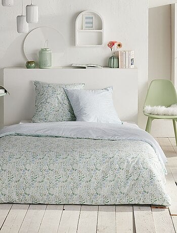 Juego de cama estampado reversible vichy - Doble