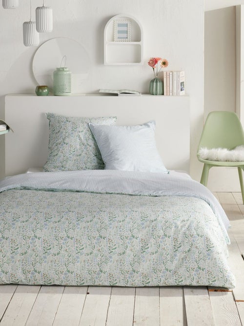 Juego de cama estampado reversible vichy - Doble - Kiabi