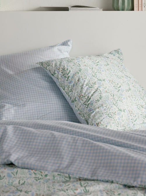 Juego de cama estampado reversible vichy - Doble - Kiabi