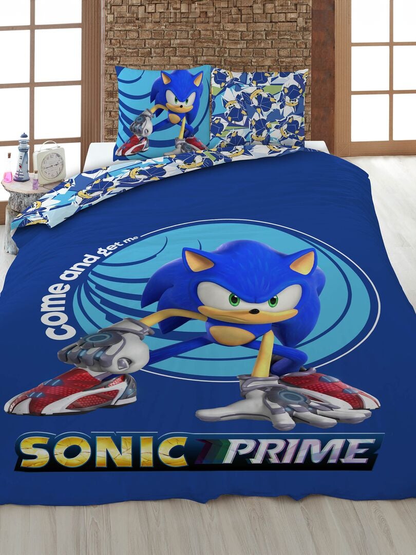 Juego de cama estampado 'Sonic' - Individual azul - Kiabi