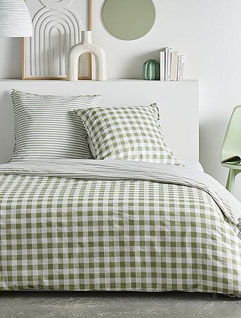 Juego de cama estampado vichy reversible - 2 personas