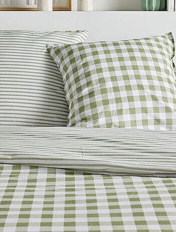 Juego de cama estampado vichy reversible - 2 personas