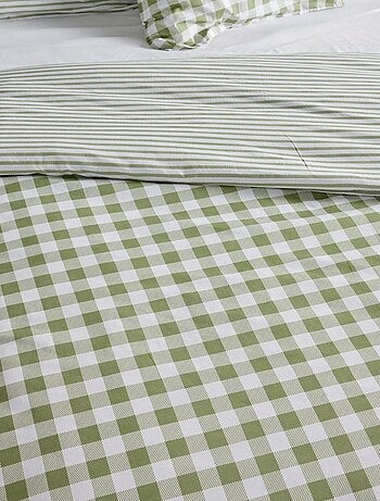 Juego de cama estampado vichy reversible - 2 personas