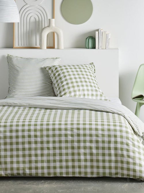 Juego de cama estampado vichy reversible - 2 personas - Kiabi Juego de cama estampado vichy reversible - 2 personas - Kiabi