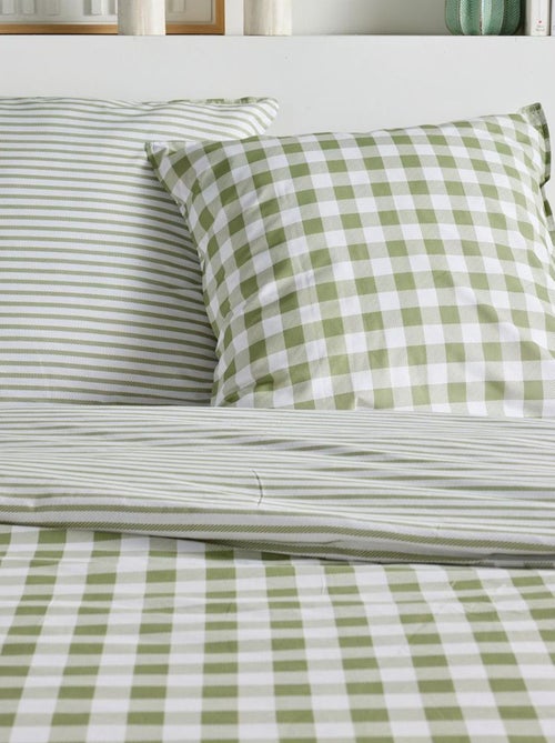 Juego de cama estampado vichy reversible - 2 personas - Kiabi Juego de cama estampado vichy reversible - 2 personas - Kiabi