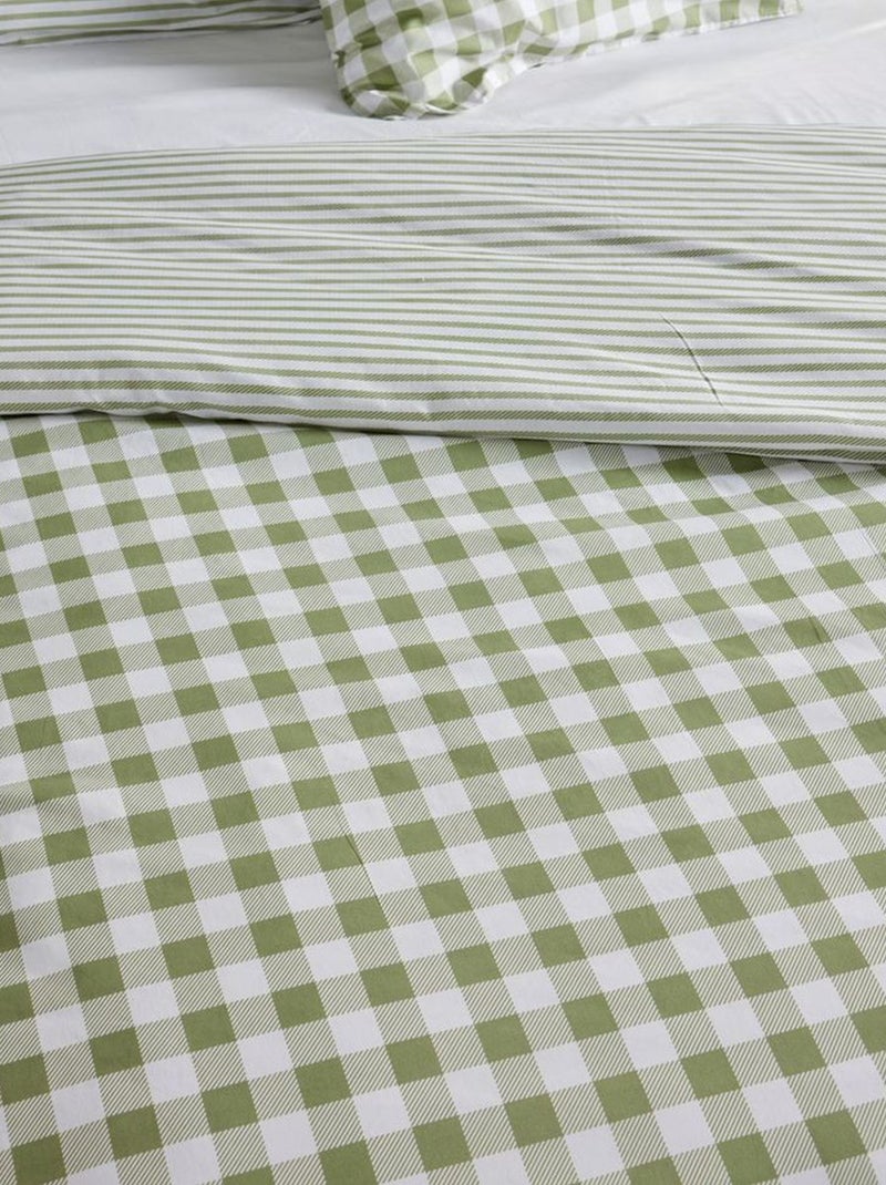 Juego de cama estampado vichy reversible - 2 personas Gris - Kiabi