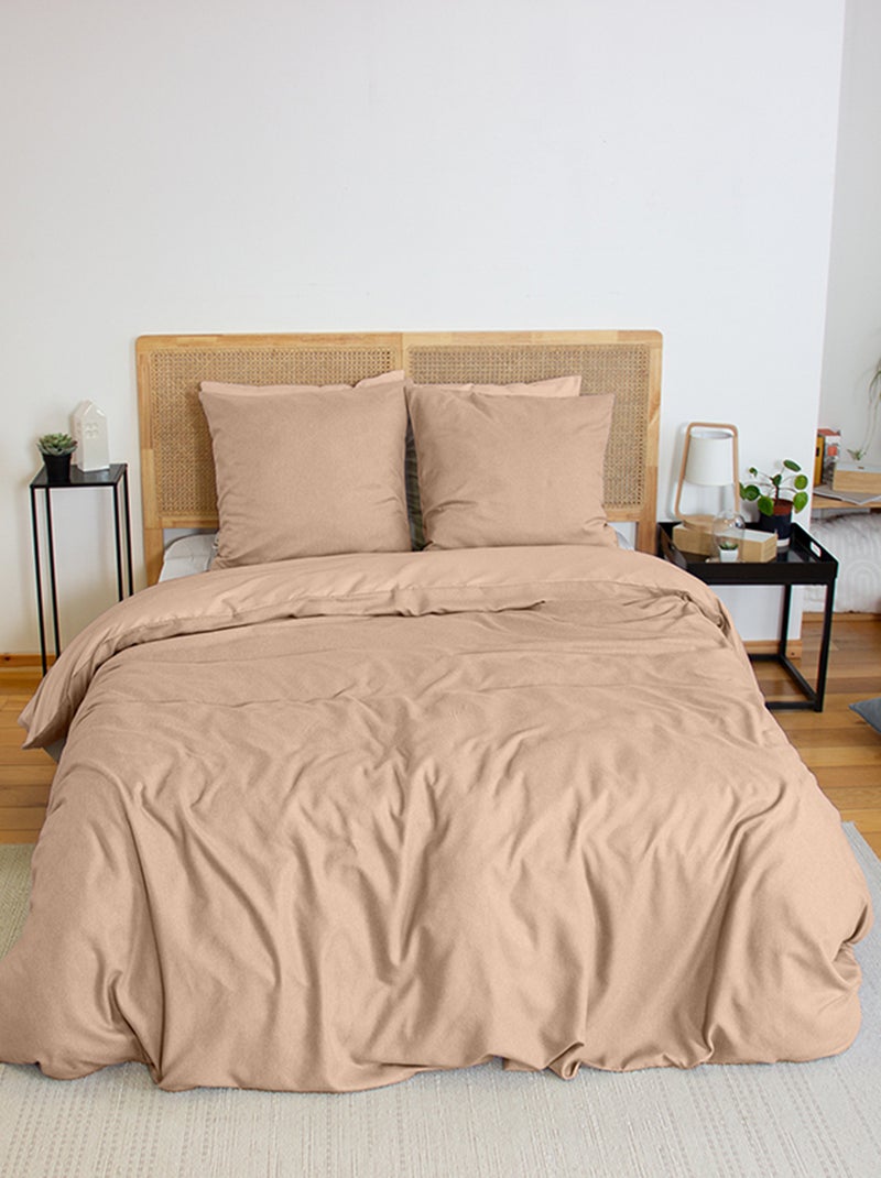Juego de cama estilo franela  - Doble MARRON - Kiabi