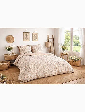 Juego de cama FLORES campestres reversible