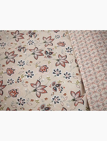 Juego de cama FLORES campestres reversible