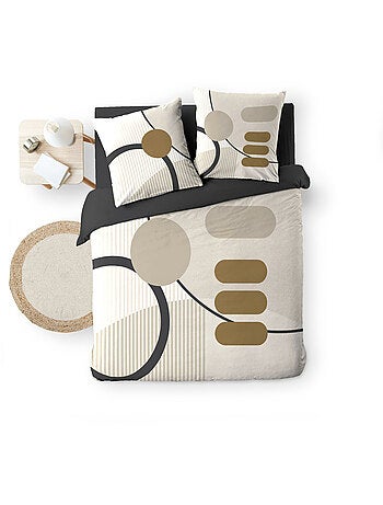 Juego de cama geométrico de algodón estampado por las dos caras