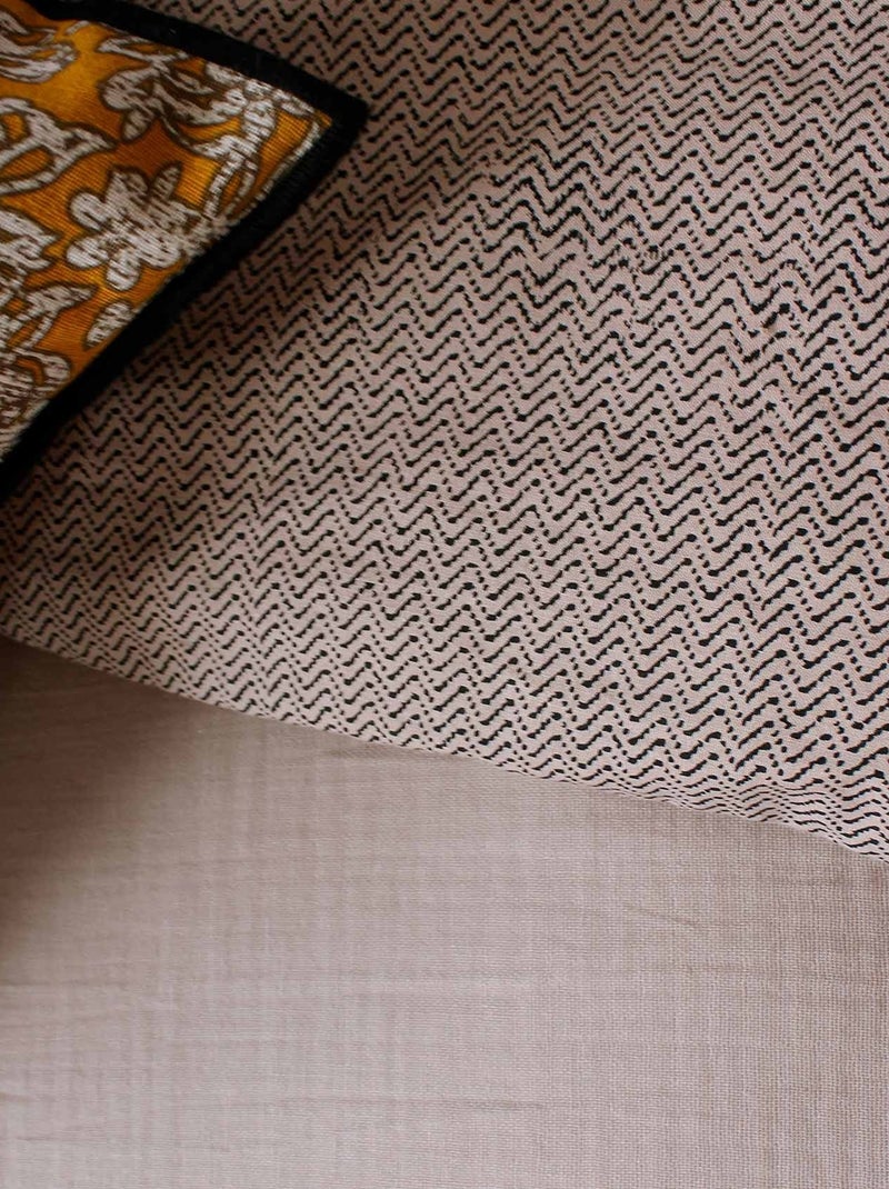 Juego de cama geométrico reversible Beige gris - Kiabi