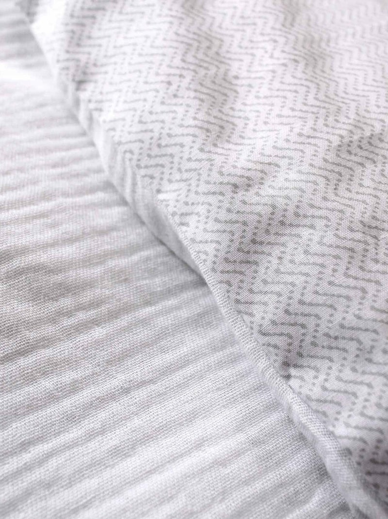 Juego de cama geométrico reversible Blanco - Kiabi