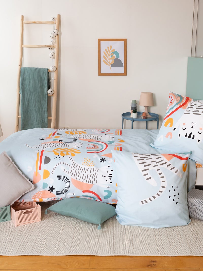 Juego de cama individual de 2 piezas - Funda nórdica + 1 funda de almohada Azul - Kiabi