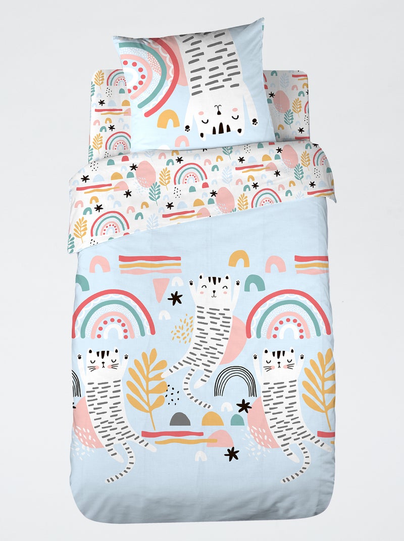 Juego de cama individual de 2 piezas - Funda nórdica + 1 funda de almohada Azul - Kiabi