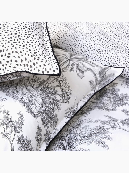 Juego de cama individual de algodón estampado blanco 140 x 200 cm - Kiabi