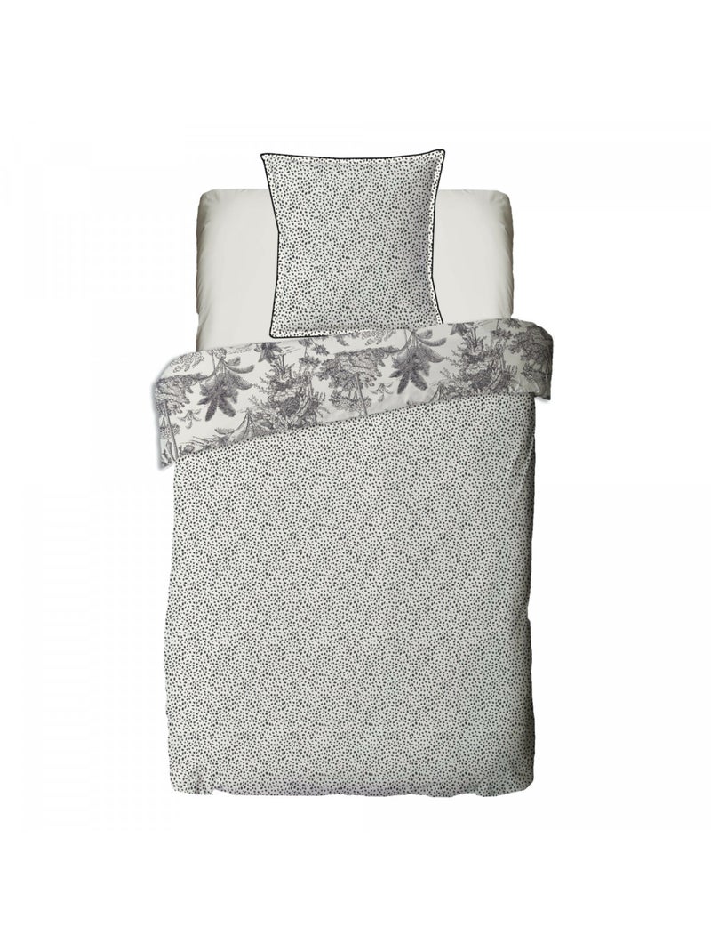 Juego de cama individual de algodón estampado blanco 140 x 200 cm Blanco - Kiabi