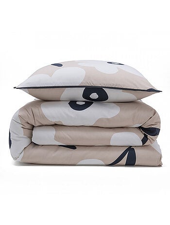 Juego de cama individual de algodón estampado con flores