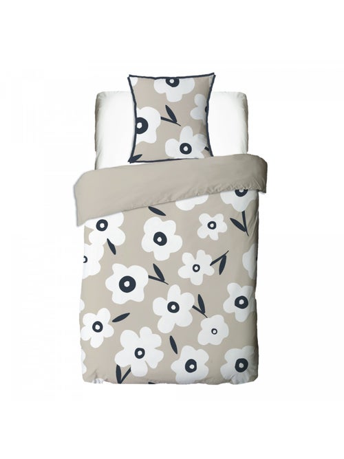 Juego de cama individual de algodón estampado con flores - Kiabi