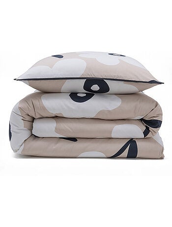 Juego de cama individual de algodón estampado con flores