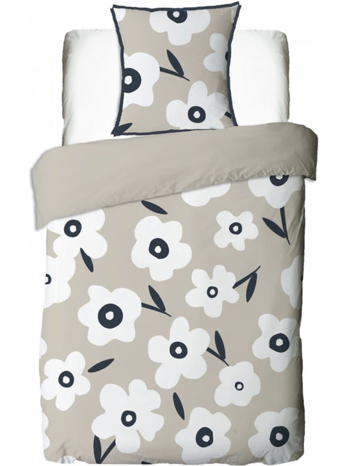 Juego de cama individual de algodón estampado con flores - Kiabi Juego de cama individual de algodón estampado con flores - Kiabi