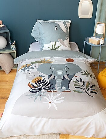 Juego de cama individual estampado 'elefante'
