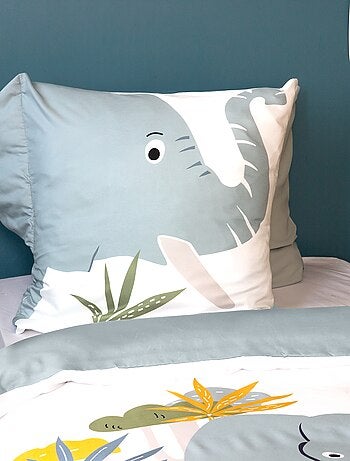 Juego de cama individual estampado 'elefante'