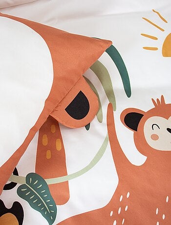 Juego de cama individual estampado 'mono'