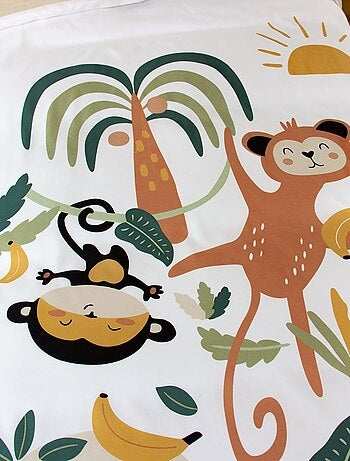 Juego de cama individual estampado 'mono'