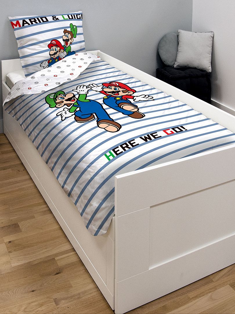 Juego de cama individual 'Mario y Luigi' blanco - Kiabi