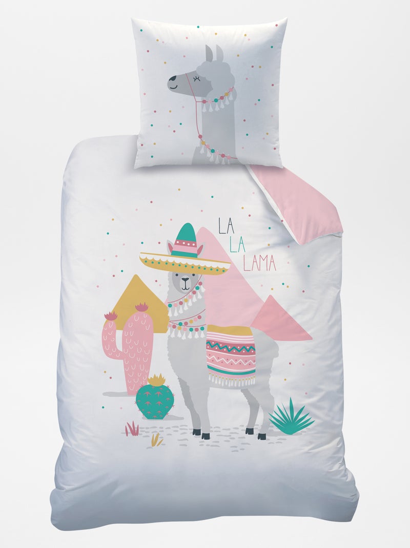 Juego de cama individual reversible BLANCO - Kiabi