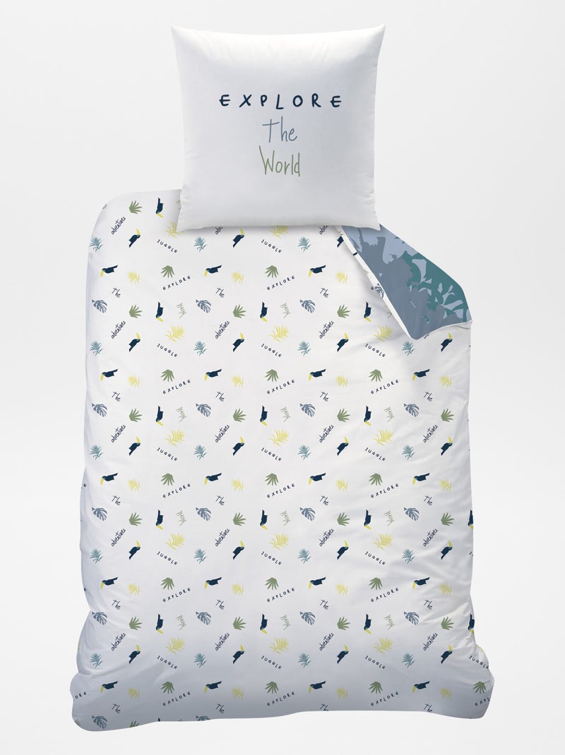 Juego de cama individual reversible GRIS - Kiabi
