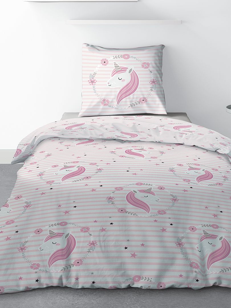 Juego de cama individual rosa - Kiabi